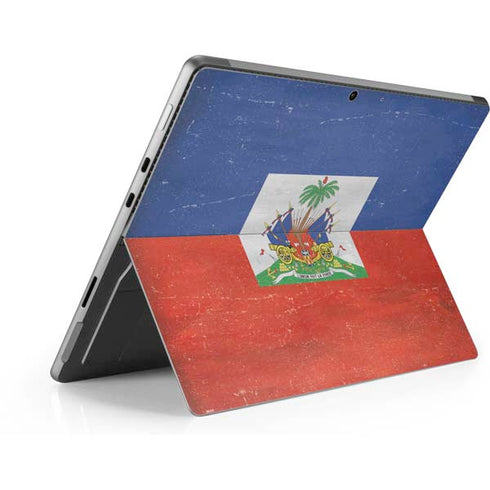 Haiti Flag Distressed Surface Pro 8 Skin